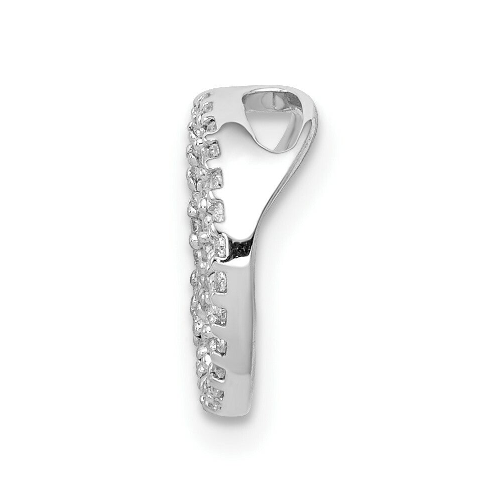14K White Gold Diamond Peace Sign Slide 1/6-Carat