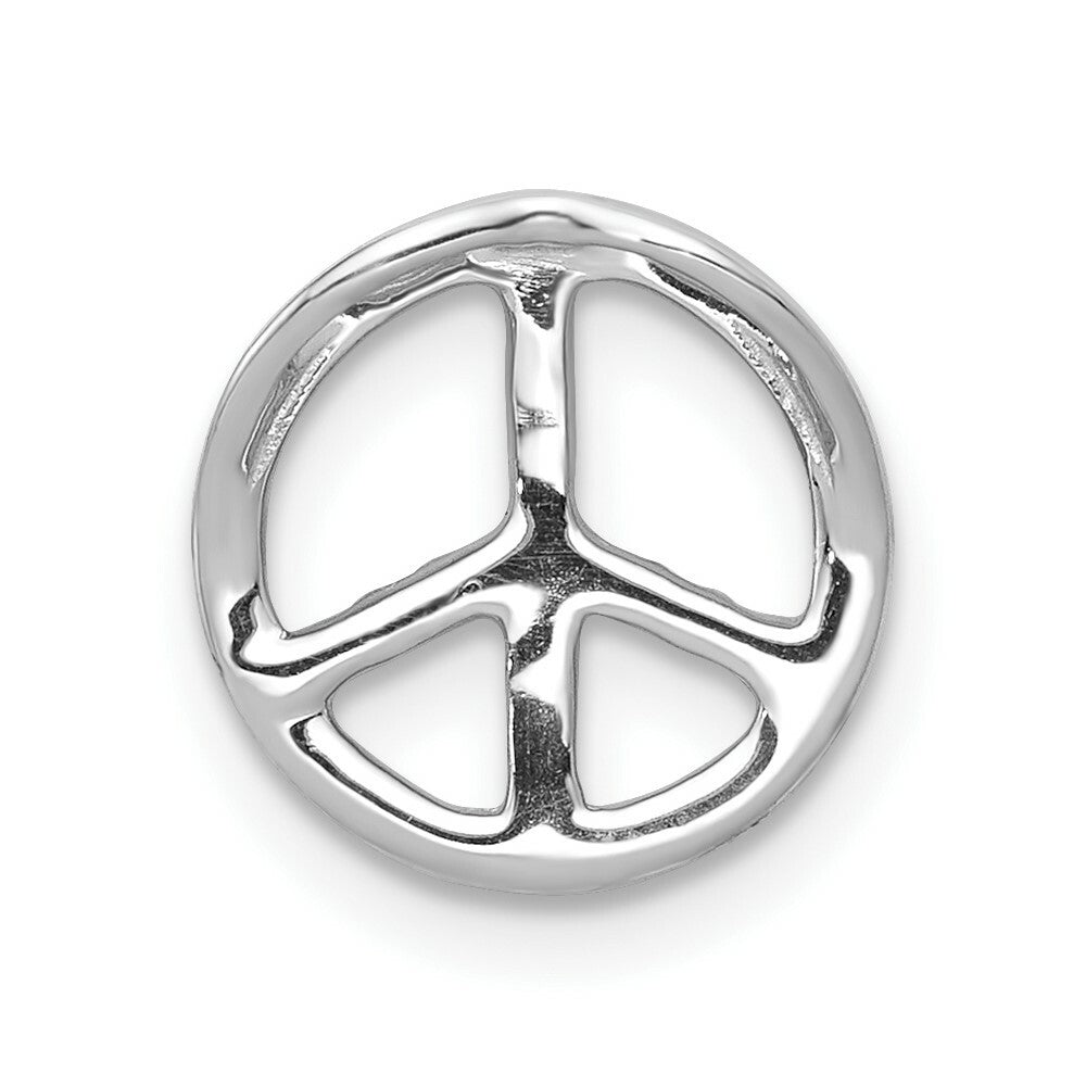 14K White Gold Diamond Peace Sign Slide 1/6-Carat