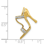 Load image into Gallery viewer, 14K Yellow Gold Solid 3-Dimensional .01-Carat Diamond Accent High Heel Charm
