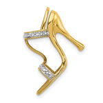 Load image into Gallery viewer, 14K Yellow Gold Solid 3-Dimensional .01-Carat Diamond Accent High Heel Charm
