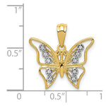 Load image into Gallery viewer, 14K Yellow Gold Diamond Butterfly Pendant 1/20-Carat
