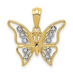 Load image into Gallery viewer, 14K Yellow Gold Diamond Butterfly Pendant 1/20-Carat
