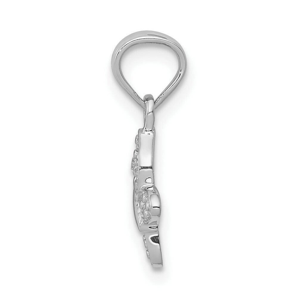 14K White Gold .01-Carat Diamond Accent Butterfly Pendant