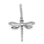 Load image into Gallery viewer, 14K White Gold Blue and White Diamond Dragonfly Pendant 1/15-Carat
