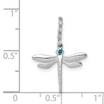 Load image into Gallery viewer, 14K White Gold Blue and White Diamond Dragonfly Pendant 1/15-Carat
