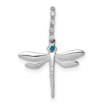 Load image into Gallery viewer, 14K White Gold Blue and White Diamond Dragonfly Pendant 1/15-Carat
