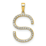 Load image into Gallery viewer, 14K Yellow Gold Diamond Letter S Initial Letter Pendant
