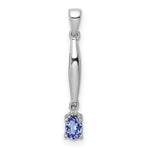 Load image into Gallery viewer, 14K White Gold Diamond and Oval Tanzanite Pendant 1/5-Carat
