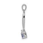 Load image into Gallery viewer, 14K White Gold Diamond and Oval Tanzanite Pendant 1/5-Carat
