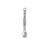Load image into Gallery viewer, 14K White Gold Diamond and Oval Tanzanite Pendant 1/5-Carat
