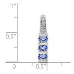Load image into Gallery viewer, 14K White Gold Tanzanite and Diamond Chain Slide 1/10-Carat
