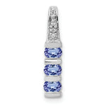Load image into Gallery viewer, 14K White Gold Tanzanite and Diamond Chain Slide 1/10-Carat
