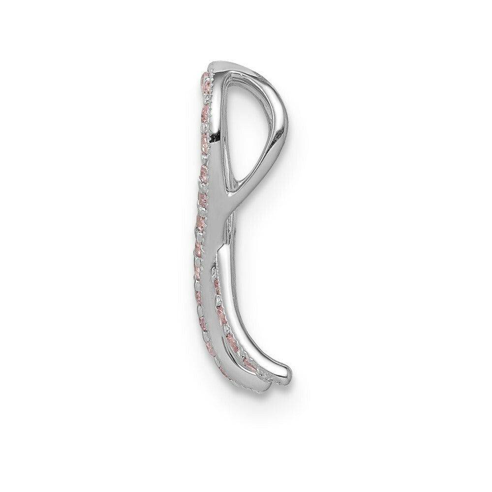 14K White Gold Pink Sapphire Pendant 1/10-Carat