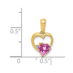 Load image into Gallery viewer, 14K Yellow Gold with Created Pink Sapphire and Diamond Pendant 1/2-Carat
