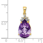 Load image into Gallery viewer, 14K Yellow Gold Pear 3.55 Amethyst &amp; Diamond Pendant
