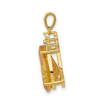 Load image into Gallery viewer, 14K Yellow Gold Pear Citrine &amp; Diamond Pendant

