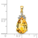 Load image into Gallery viewer, 14K Yellow Gold Pear Citrine &amp; Diamond Pendant

