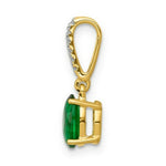 Load image into Gallery viewer, 14K Yellow Gold Diamond and Emerald Pendant 3/4-Carat
