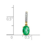 Load image into Gallery viewer, 14K Yellow Gold Diamond and Emerald Pendant 3/4-Carat
