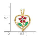 Load image into Gallery viewer, 14K Yellow Gold with Siam Ruby and Emerald and Diamond Pendant 1/4-Carat

