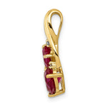 Load image into Gallery viewer, 14K Yellow Gold Lab Created Ruby and Diamond Double Heart Pendant 2 1/4-Carats
