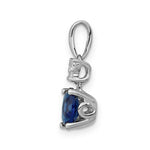 Load image into Gallery viewer, 14K White Gold Diamond and 0.82-Carat Oval Sapphire Pendant
