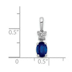 Load image into Gallery viewer, 14K White Gold Diamond and 0.82-Carat Oval Sapphire Pendant
