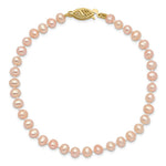 Load image into Gallery viewer, 7.5" Length Bracelet 14K 4-5mm Pink FW Cultured Near Round Pearl Bracelet
