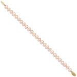 Load image into Gallery viewer, 7.5" Length Bracelet 14K 7-8mm Pink FW Cultured Near Round Pearl Bracelet
