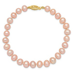 Load image into Gallery viewer, 7.5" Length Bracelet 14K 7-8mm Pink FW Cultured Near Round Pearl Bracelet
