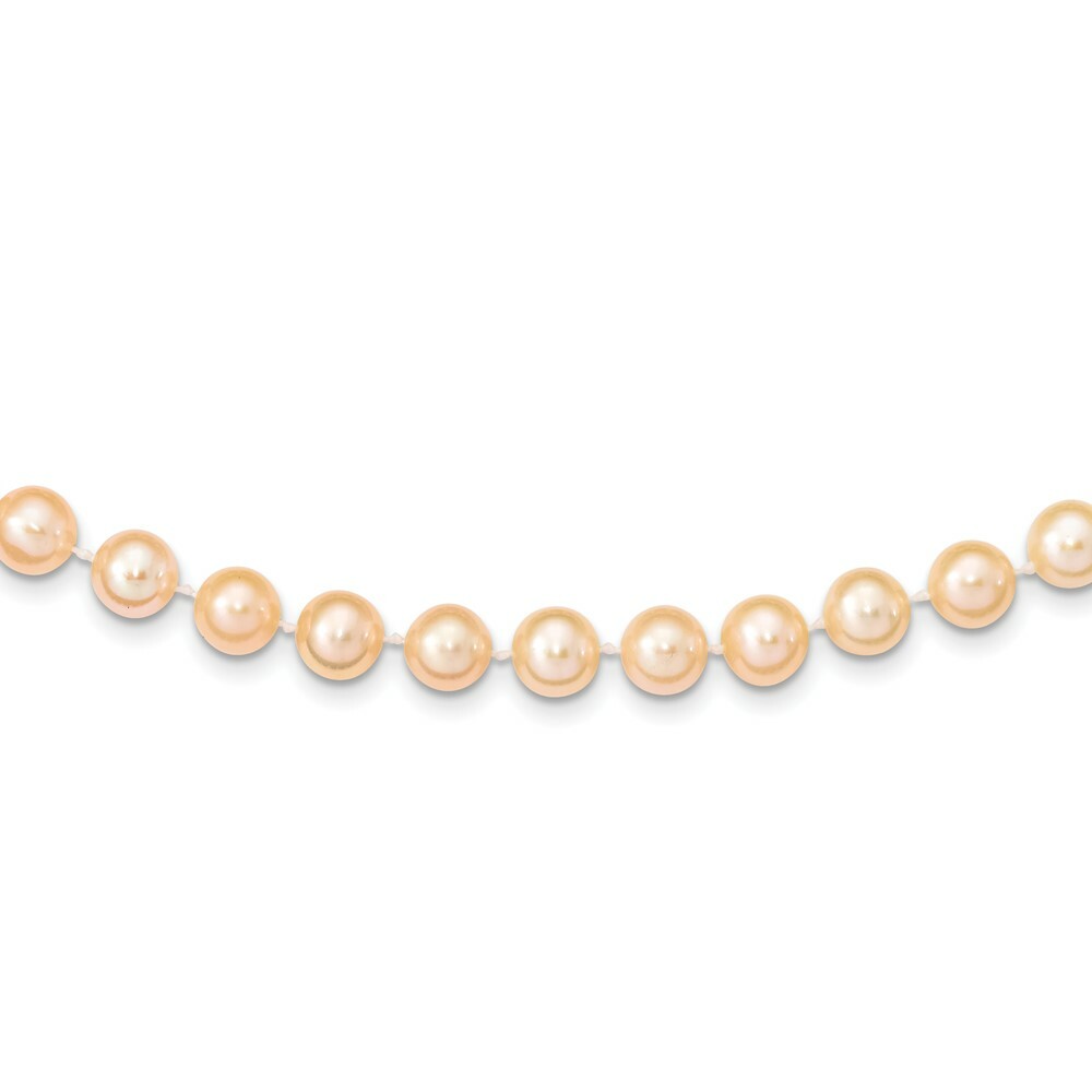14K Yellow Gold 8-9mm Pink Near Round Freshwater Cultured Pearl Necklace