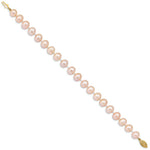 Load image into Gallery viewer, 14K Yellow Gold 8-9mm Pink Near Round Fresh Water Cultured Pearl Bracelet  length: 7.5 inches
