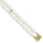 Load image into Gallery viewer, 7.5" Length Bracelet 14K 5-6mm 2 Strand FW Cultured Pearl Bracelet
