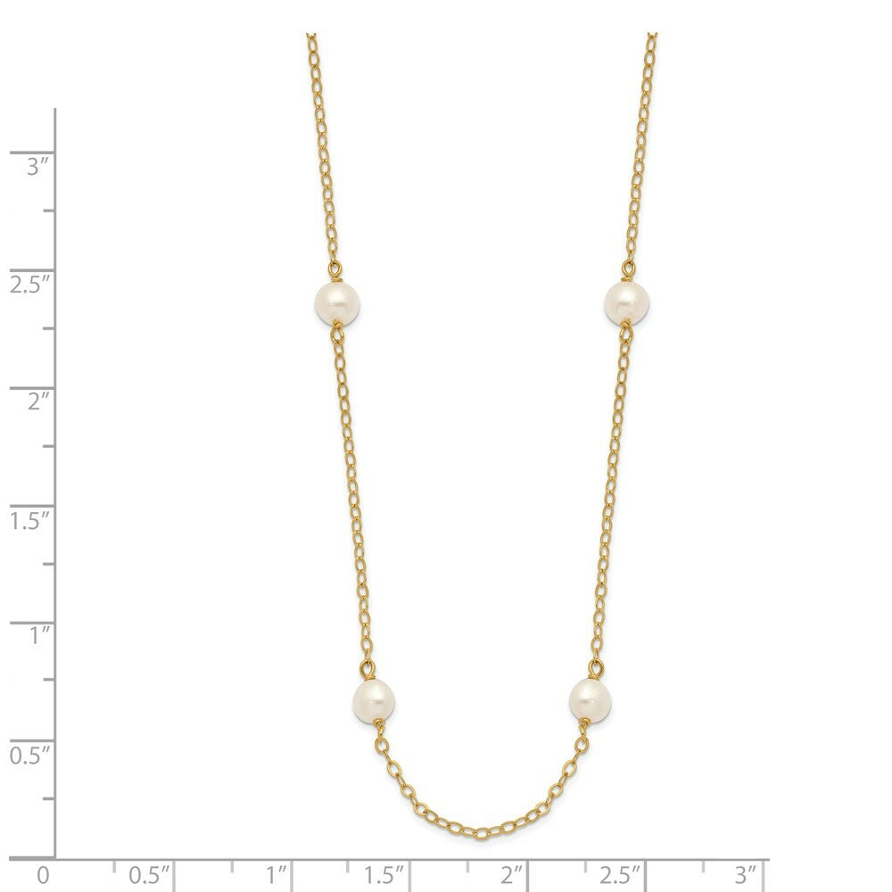 14K White Gold 4-4.5mm Freshwater Cultured Pearl Necklace  length: 16 inches