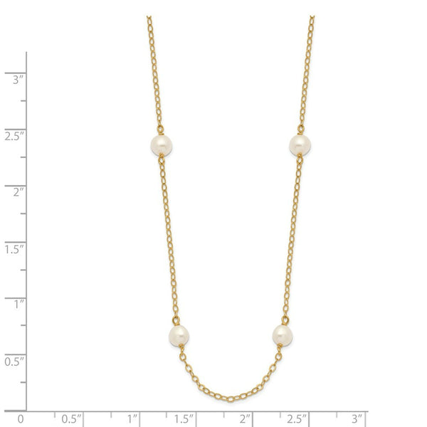 14K White Gold 4-4.5mm Freshwater Cultured Pearl Necklace  length: 16 inches