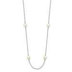 Load image into Gallery viewer, 14K White Gold White Freshwater Cultured Pearl Necklace  length: 16 inches
