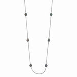 Load image into Gallery viewer, 14K White Gold 4-5mm Black Near Round Freshwater Cultured Pearl 8-station Necklace
