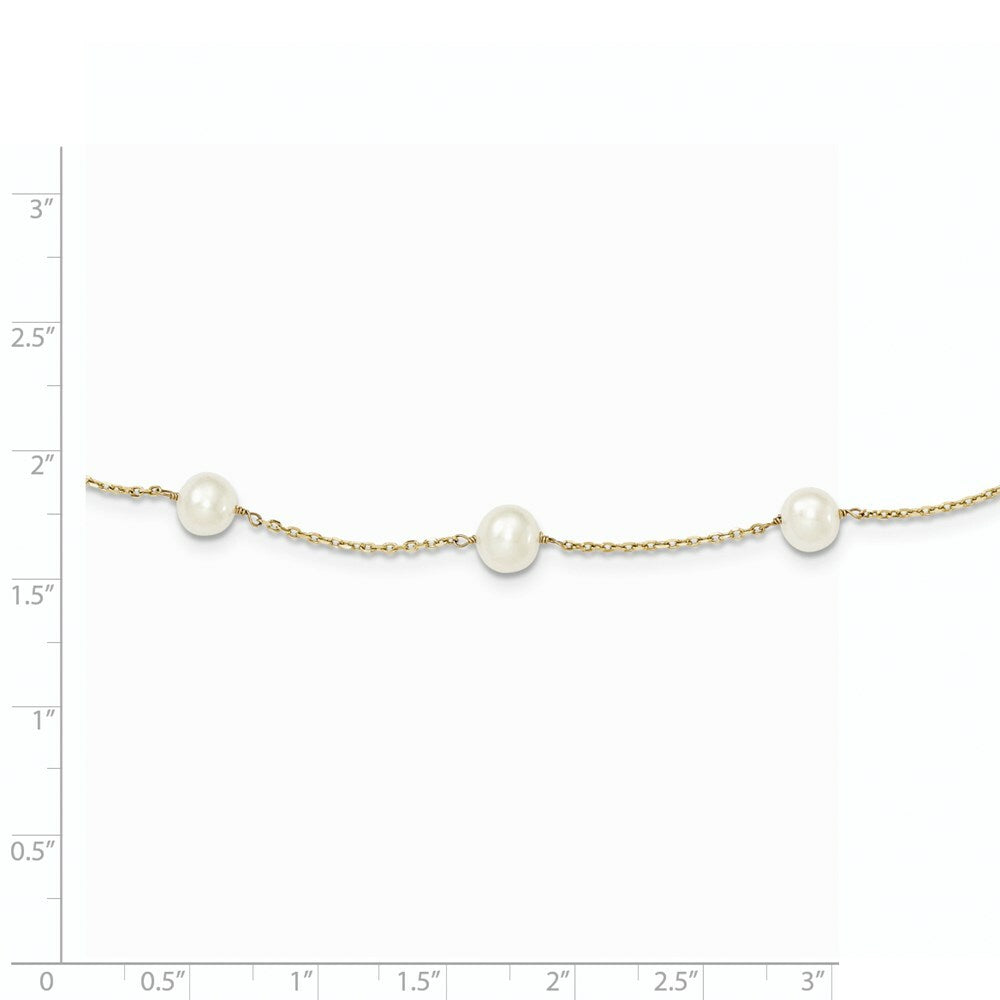 14K Yellow Gold 5.5-6.5mm Freshwater Cultured Pearl Necklace  length: 16 inches