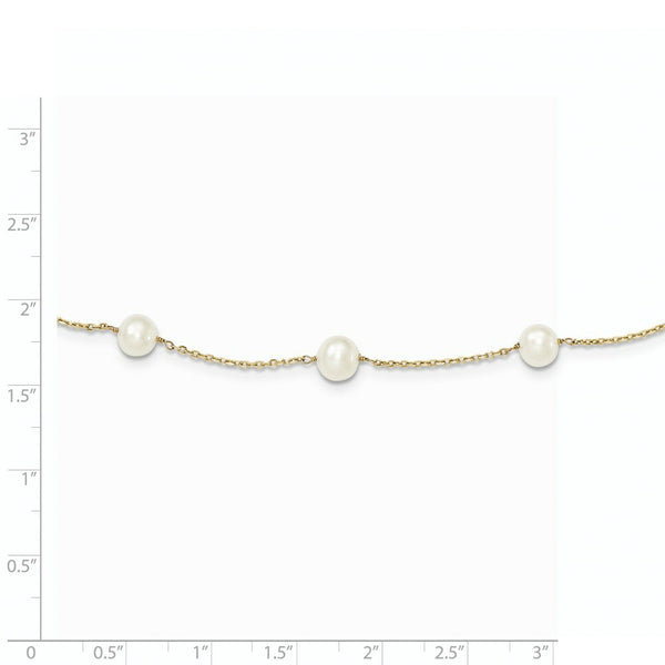 14K Yellow Gold 5.5-6.5mm Freshwater Cultured Pearl Necklace  length: 16 inches