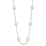 Load image into Gallery viewer, 14K White Gold White Freshwater Cultured Pearl Necklace  length: 16 inches
