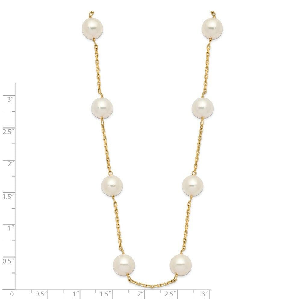 14K Yellow Gold 8-9mm Freshwater Cultured Pearl Necklace  length: 18 inches
