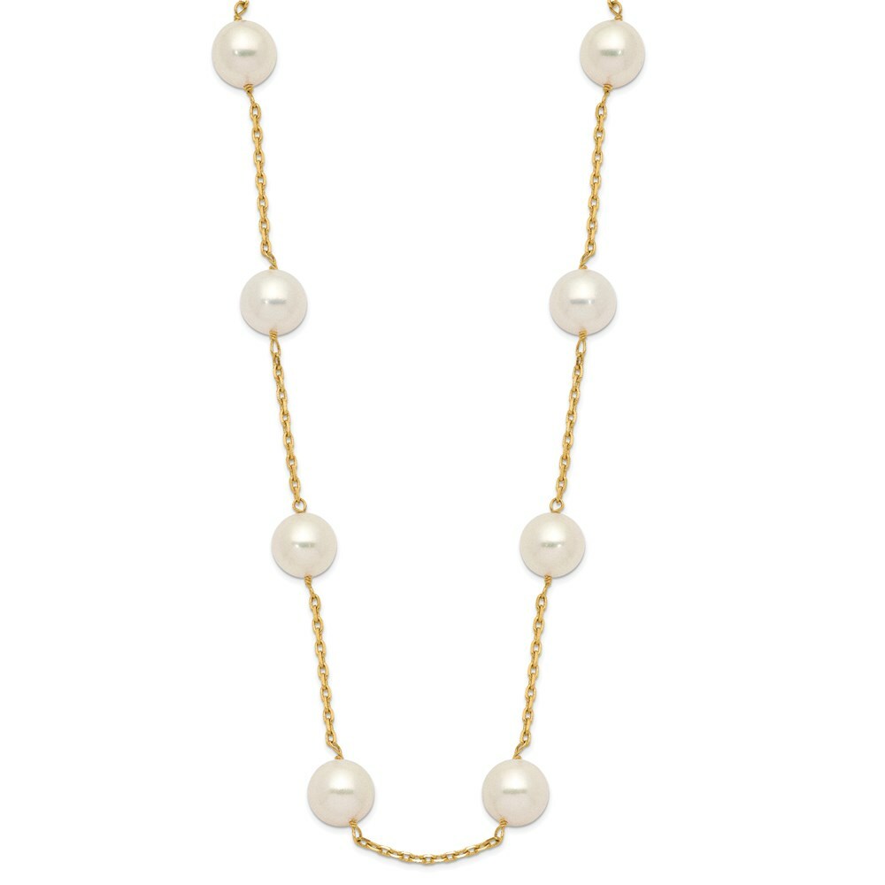 14K Yellow Gold 8-9mm Freshwater Cultured Pearl Necklace  length: 18 inches