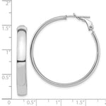 Load image into Gallery viewer, 14K White Gold High Polished 5mm Omega Back Hoop Earrings
