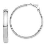 Load image into Gallery viewer, 14K White Gold High Polished 5mm Omega Back Hoop Earrings
