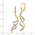Load image into Gallery viewer, 14K Two-tone Gold Spiral Leverback Earrings
