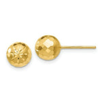 Load image into Gallery viewer, 14K Yellow Gold 7mm Diamond-cut Mirror Ball Post Earrings
