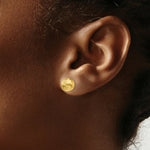 Load image into Gallery viewer, 14K Yellow Gold 7mm Diamond-cut Mirror Ball Post Earrings
