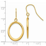 Load image into Gallery viewer, 14K Yellow Gold Polished Tapered Flat Oval Dangle Earrings
