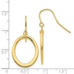 Load image into Gallery viewer, 14K Yellow Gold Polished Tapered Flat Oval Dangle Earrings
