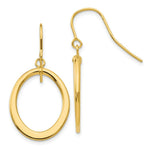 Load image into Gallery viewer, 14K Yellow Gold Polished Tapered Flat Oval Dangle Earrings
